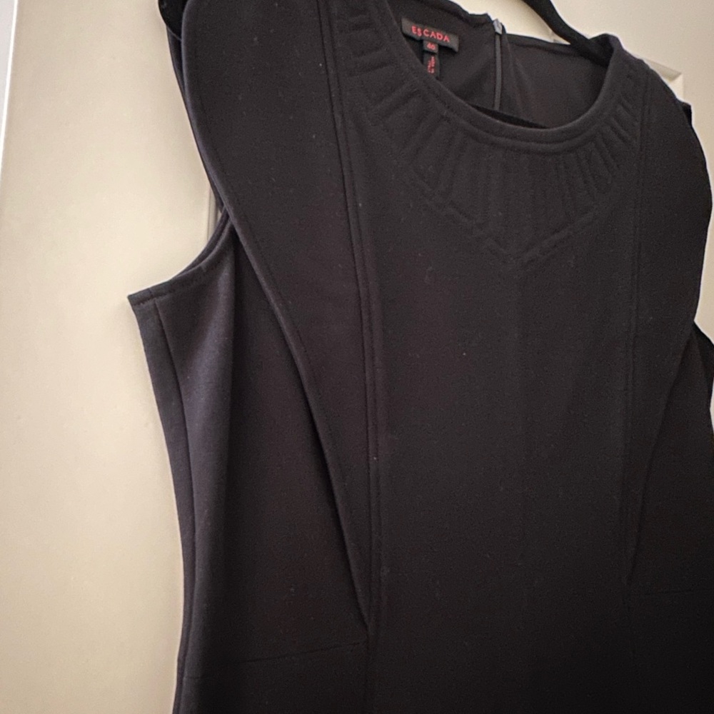 Escada Red label Black Seath Dress, Sz 42 or 6 - Picture 3 of 10